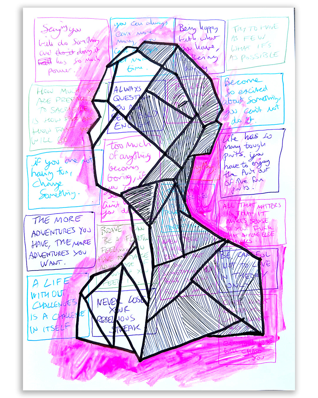 Note face. Note painting.