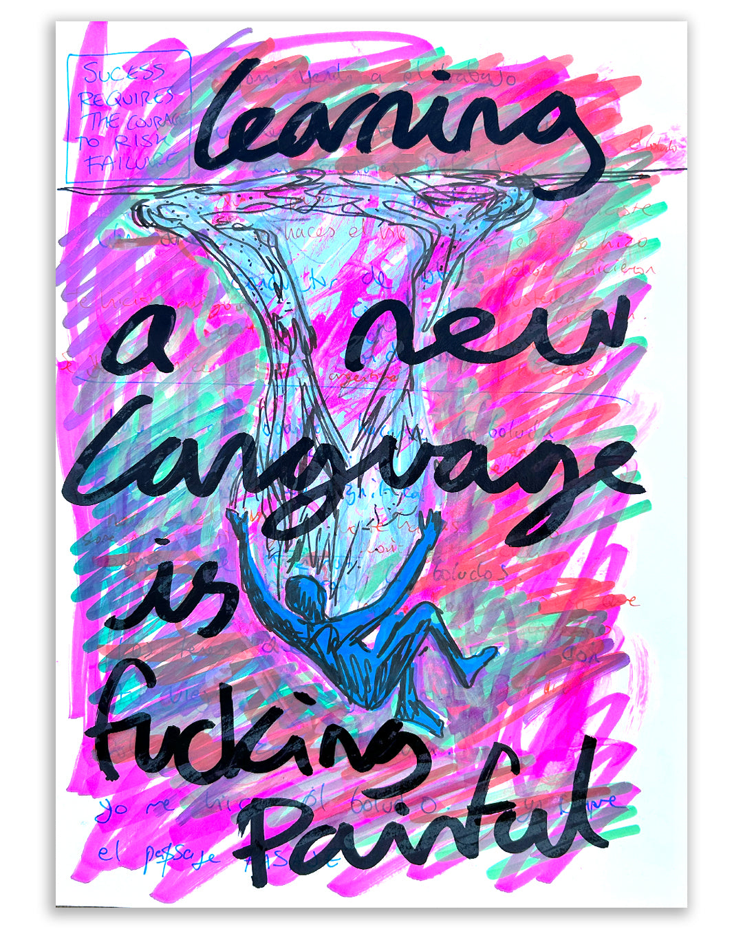 New language. Note painting.