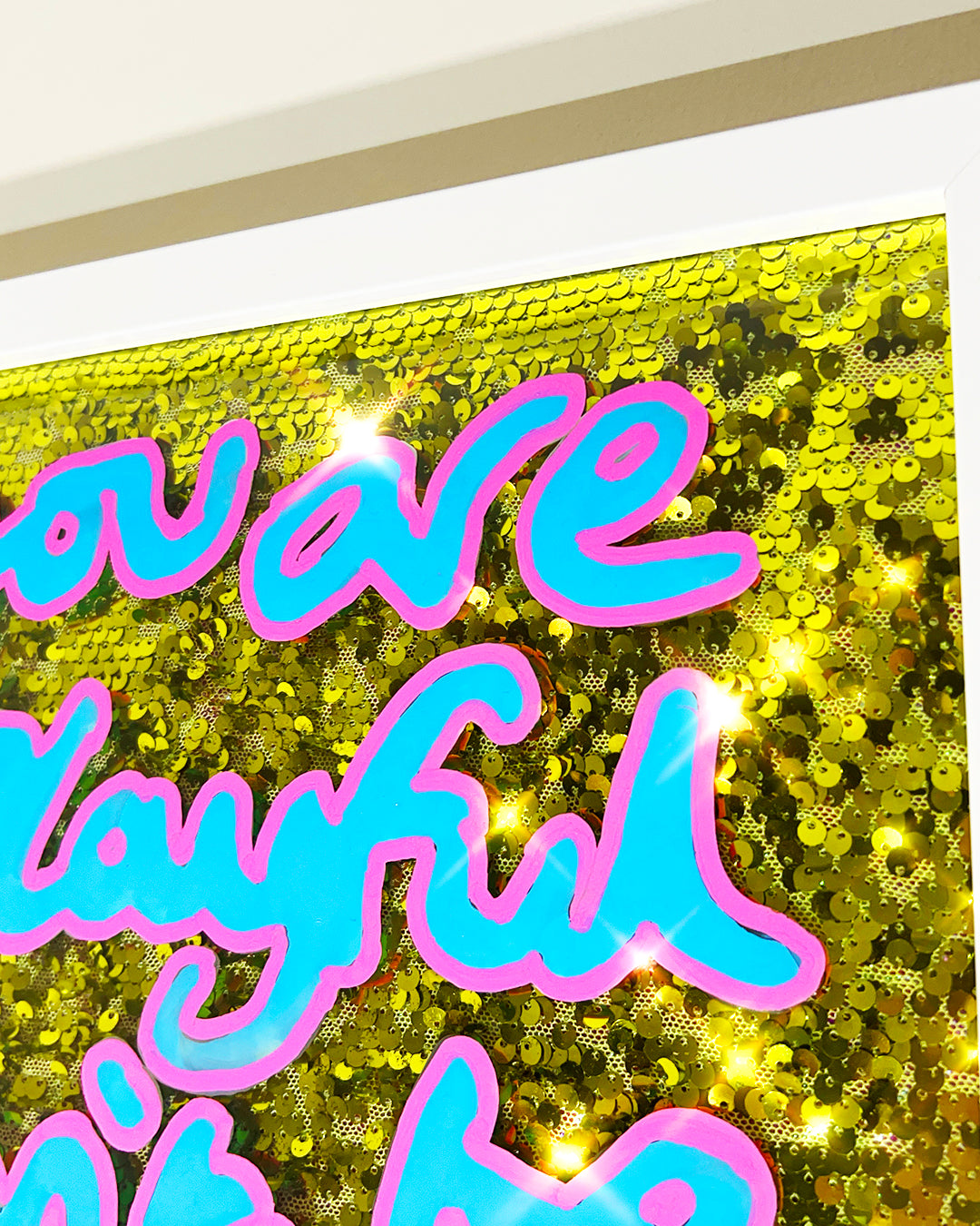 If its not fun. Sky blue and pink over yellow/gold sequins. Medium.