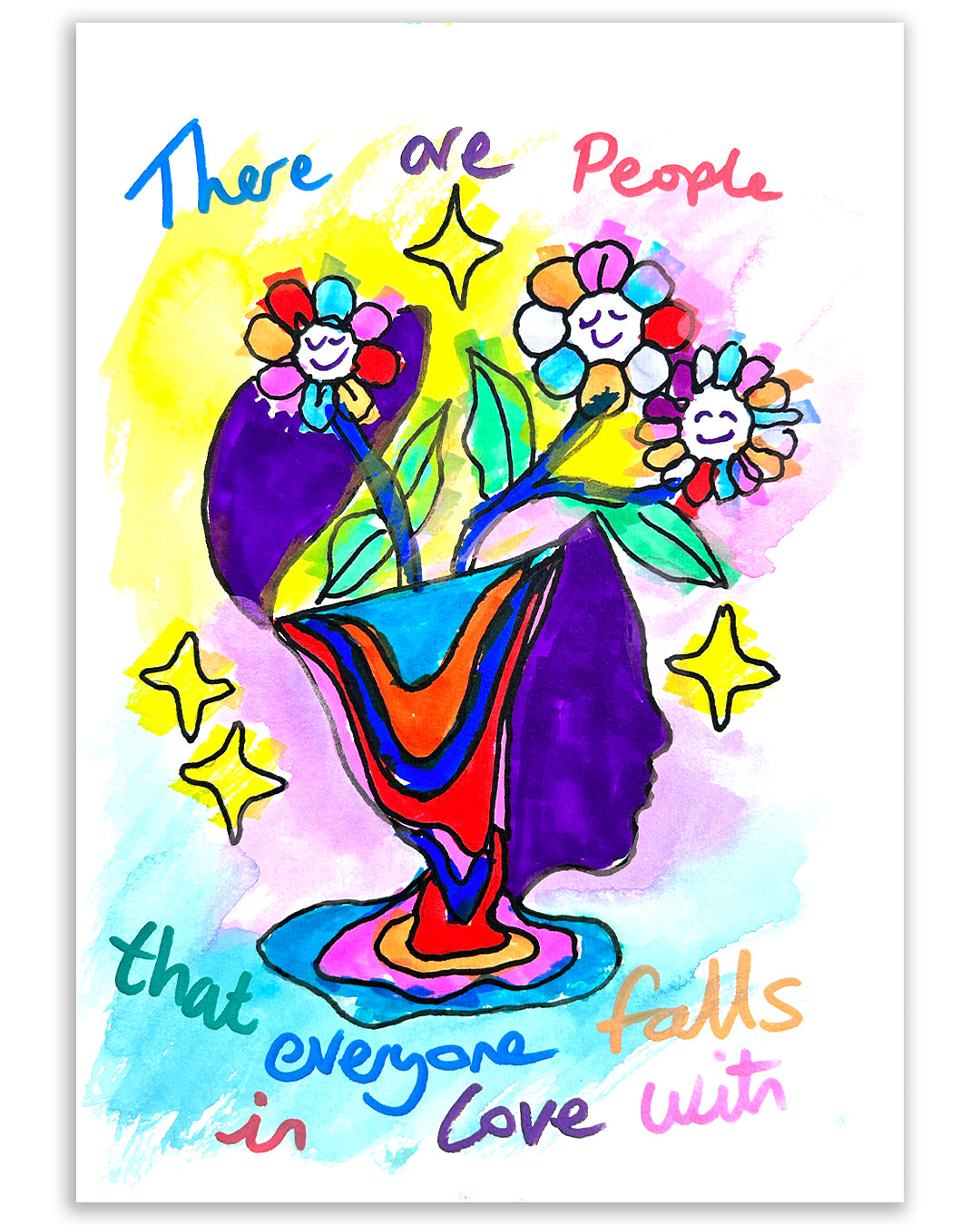 There are people. Note painting
