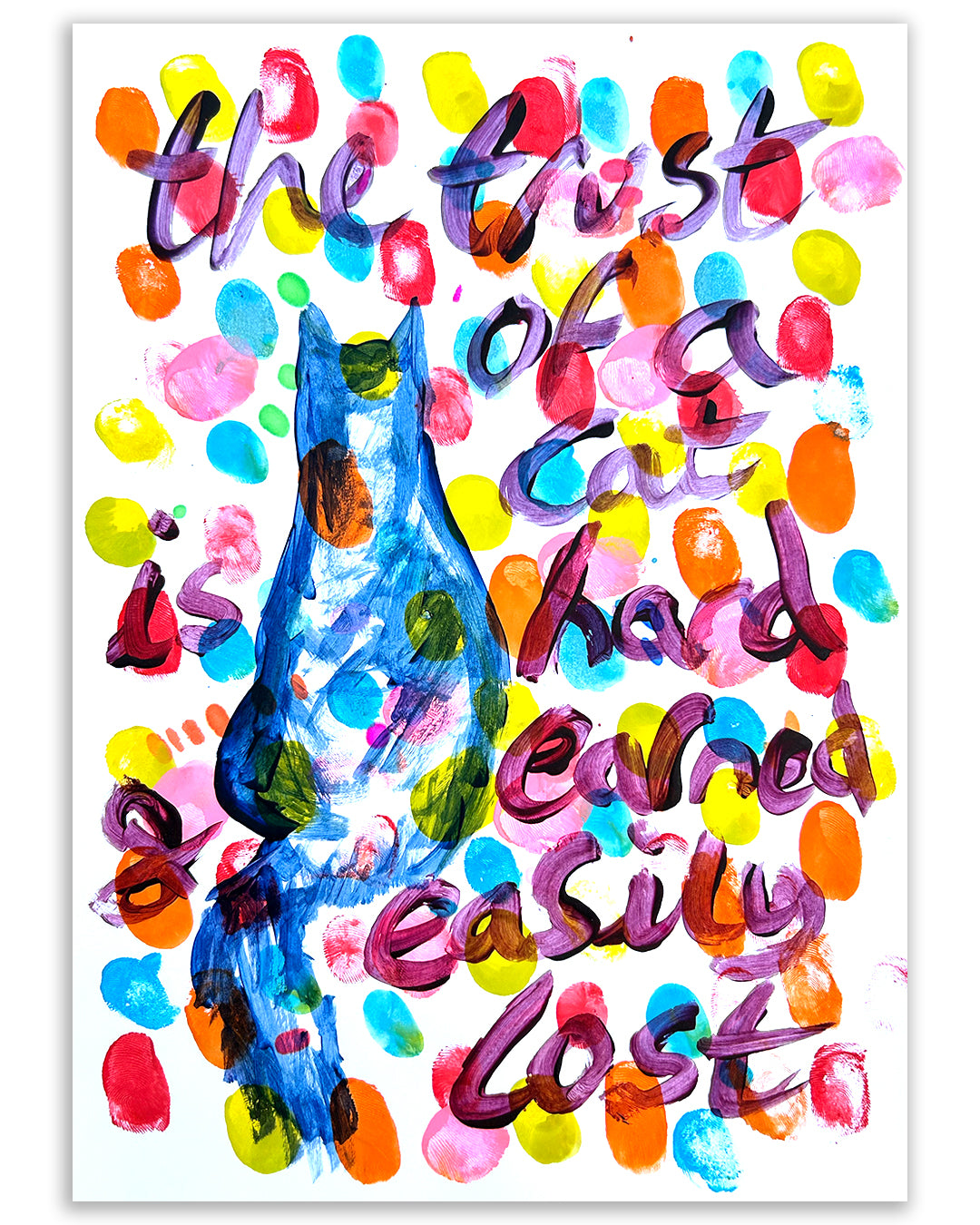Trust of a cat. Note painting