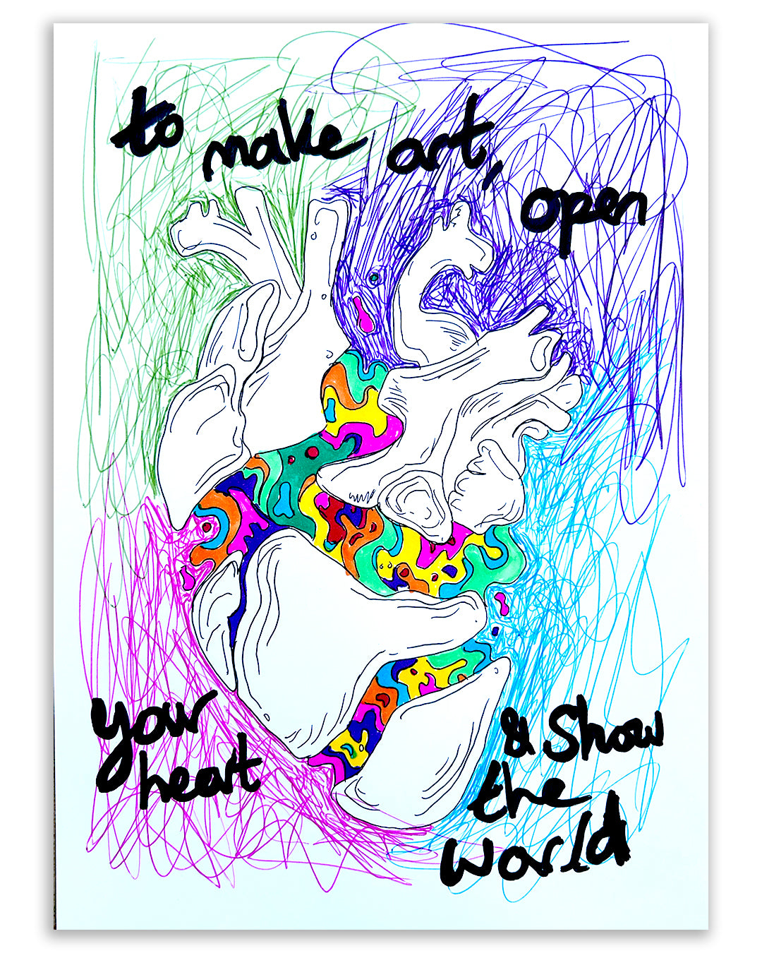 Open your heart. Note painting.