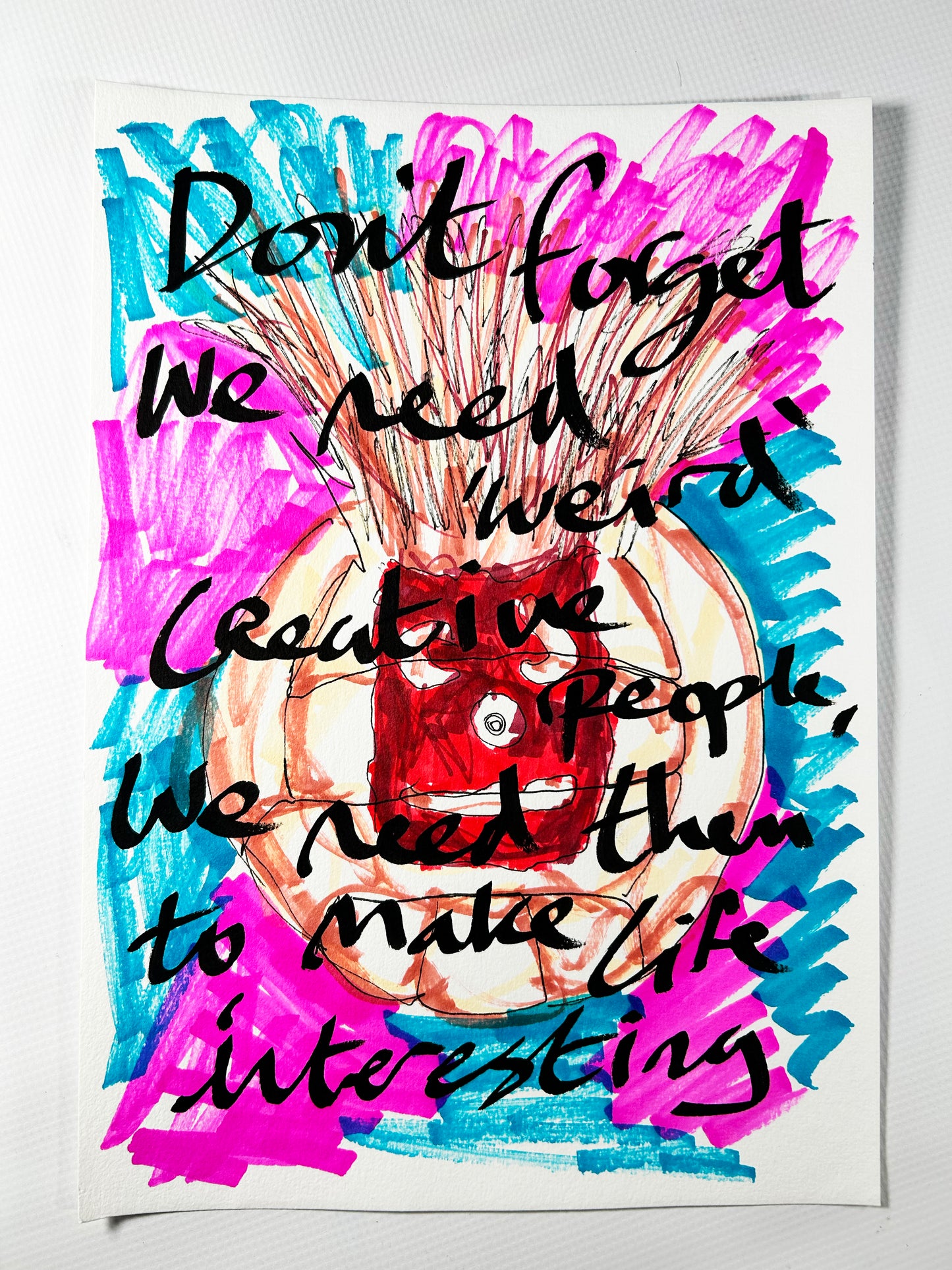 Wierd creative people. Note painting.