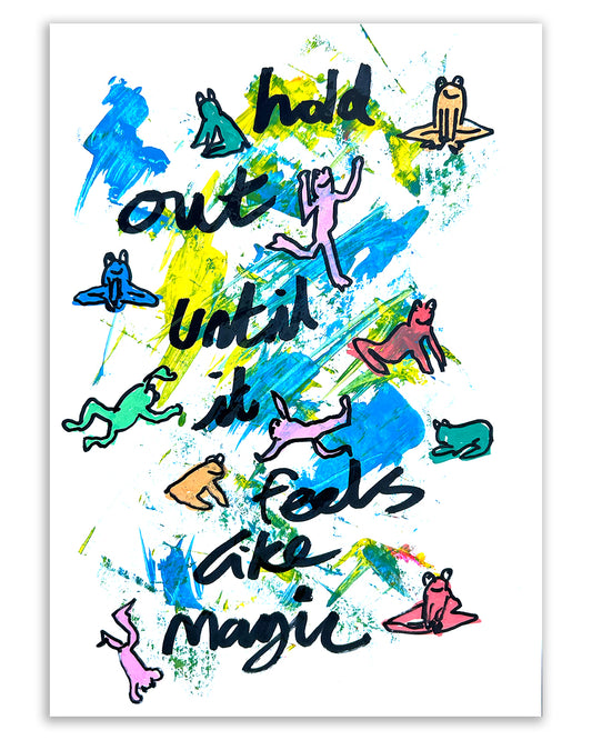 Magic frogs. Note painting.