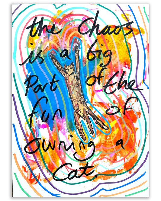 Cat chaos. Note painting.