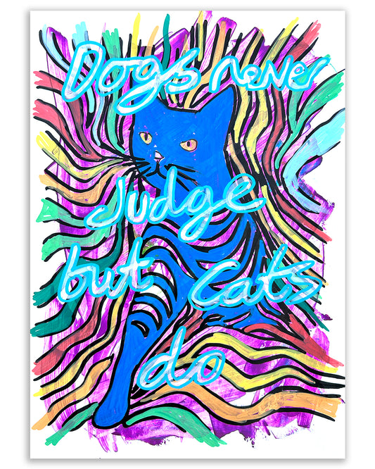 Cats do. Note painting.