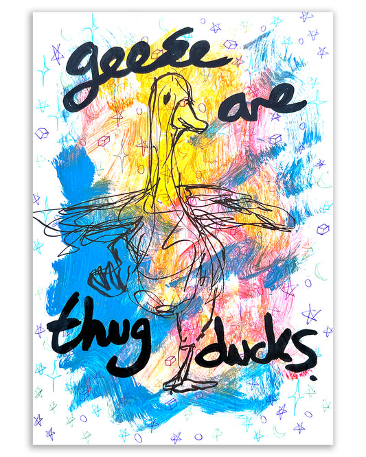 Thug Ducks. Note painting.