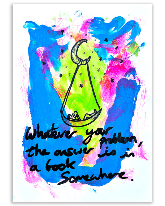 Book somewhere.  Note painting.
