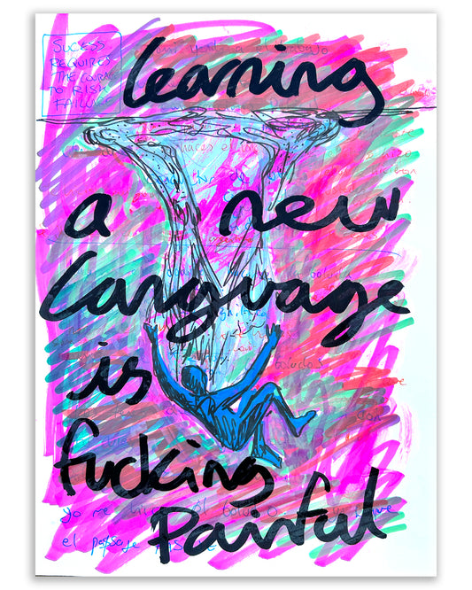 New language. Note painting.