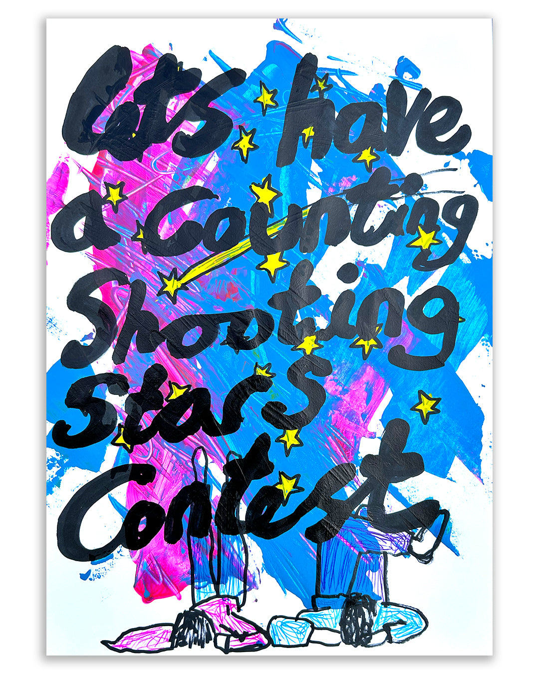 Counting shooting stars. Note painting.