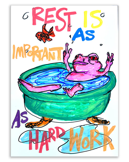 rest frog. Note painting
