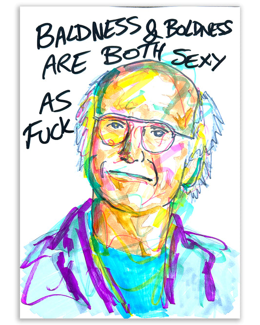 Baldness and boldness. Note painting