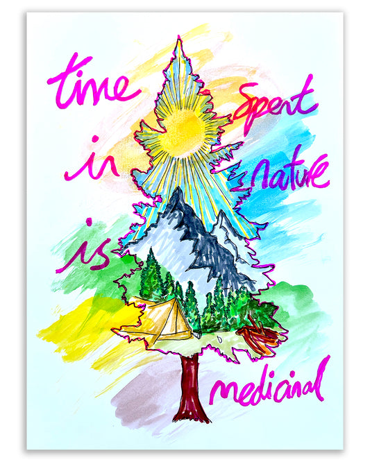 Time in nature. Note painting.