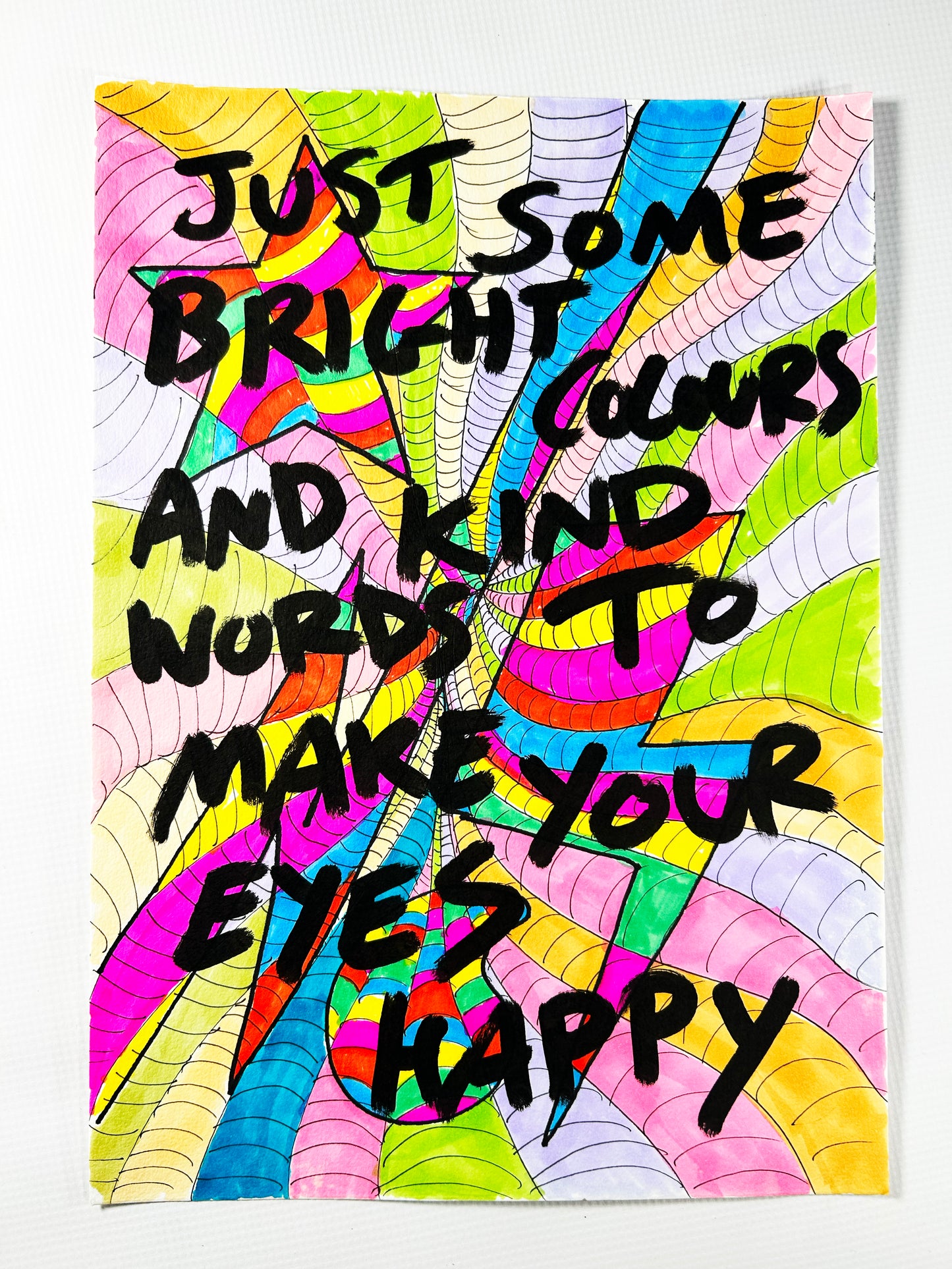 Eyes happy. Note painting.