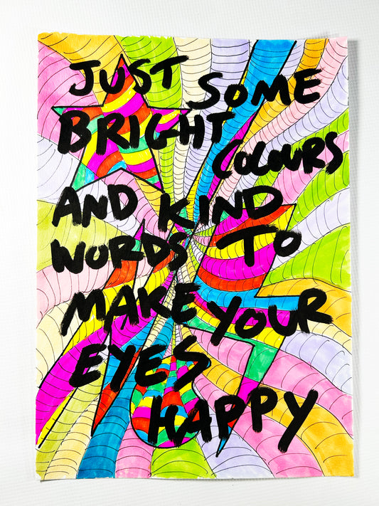 Eyes happy. Note painting.