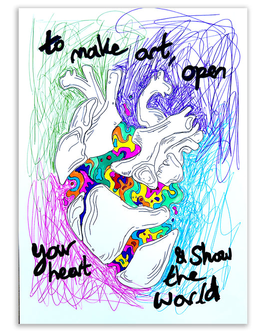 Open your heart. Note painting.