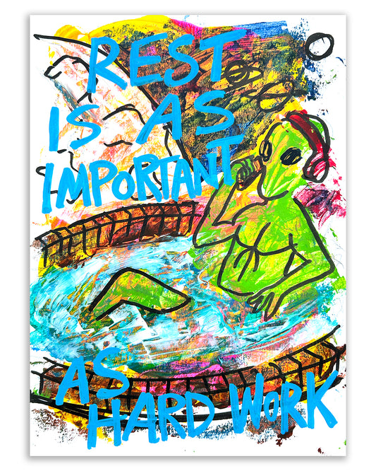 Rest alien. Note painting.