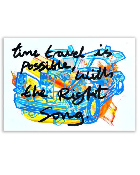 Time travel. Note painting.