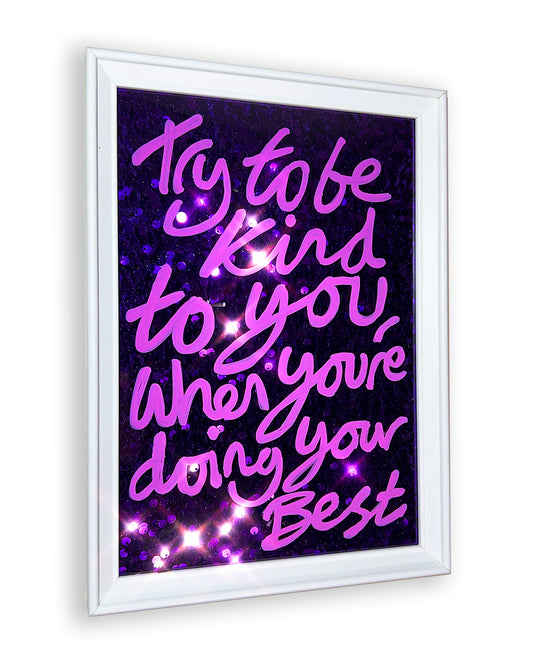 Be Kind to you. Pink over purple sequins. Extra Small.