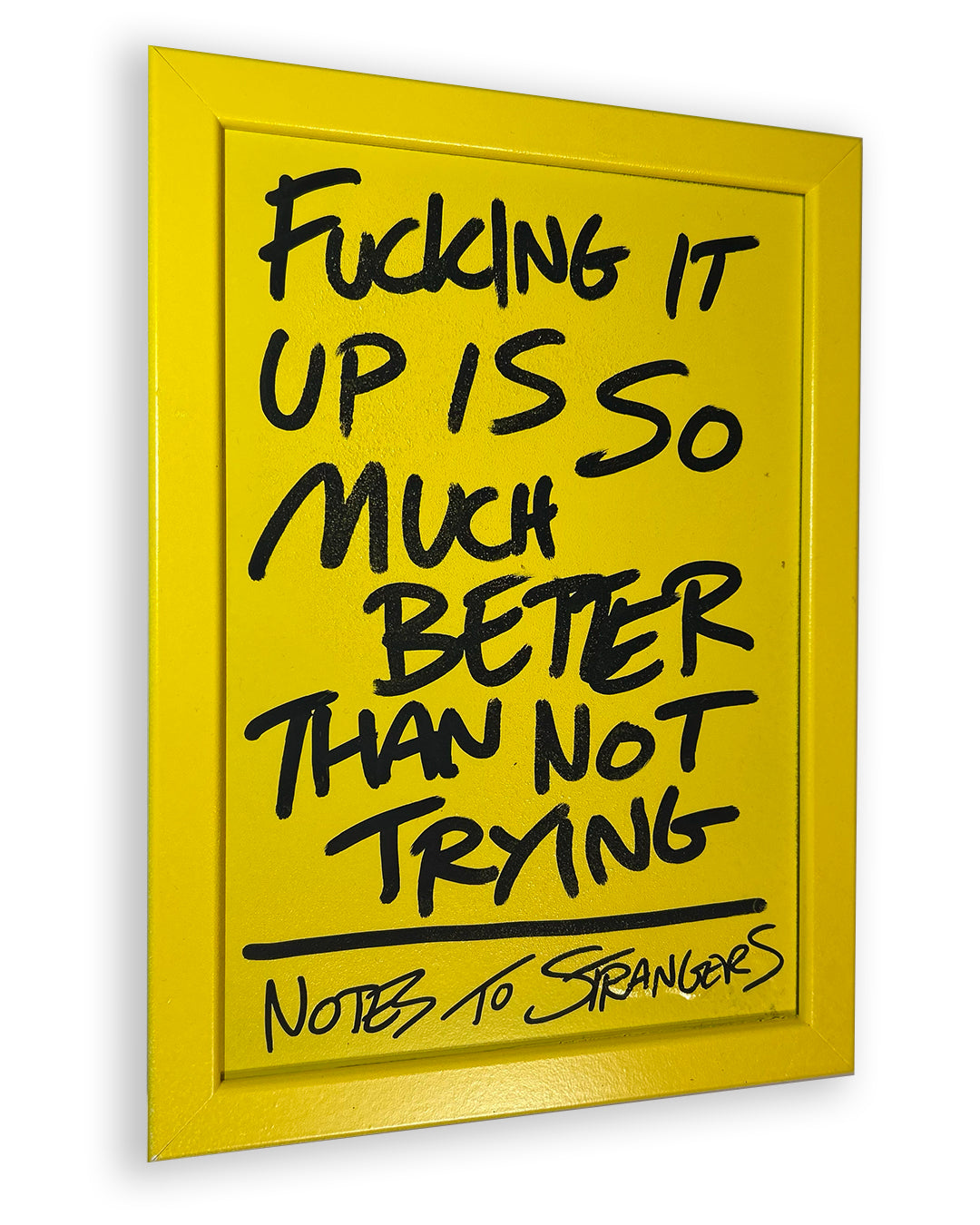 Not trying. Hand painted frame.