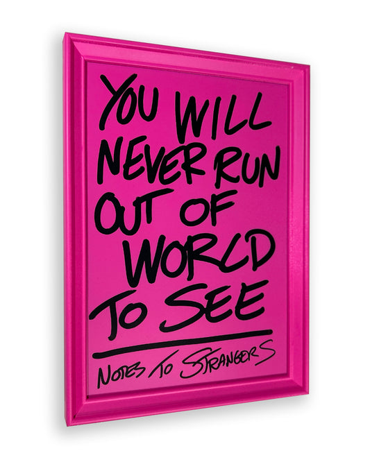 World to see. Hand painted frame.